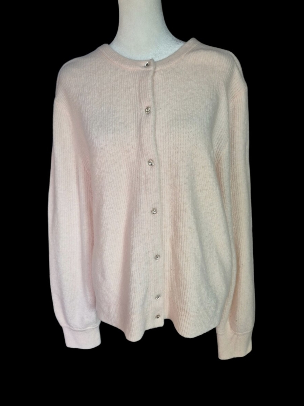 J.Crew Ribbed Cardigan with Jeweled Buttons in Supersoft Yarn XXL